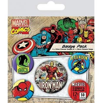 Pyramid International Marvel Retro Iron Man Badge, 10 x 12,5 x 1,3 cm