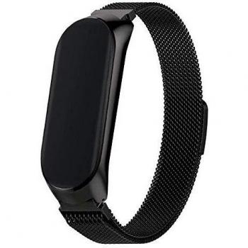 Pinkmovil Correa Compatible con Xiaomi Mi Band 5 Metal Negro