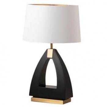 Lámpara de Sobremesa Metal y MDF Negra 40x40x67 cm - Diseño Elegante y Versátil