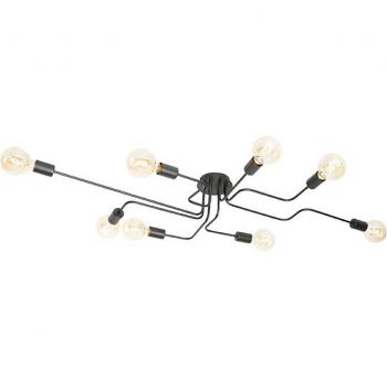 Plafón de diseño negro 8 luces Facile