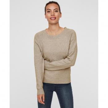 Vero Moda Women's Soft Basic O-Neck Sweater VMDOFFY in Sepia Tint Melange
