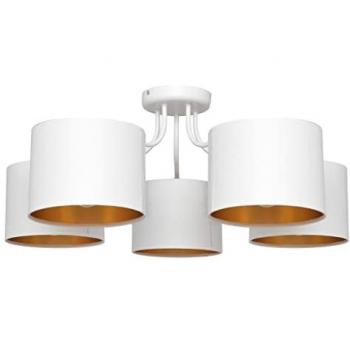 Lámpara de Techo Semiempotrable Multibrazo Blanca y Dorada 70cm Helam Alba