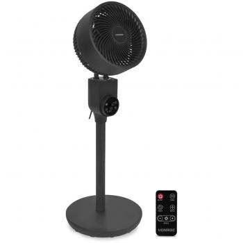 Ventilador de pie silencioso Vonroc 88cm negro con mando a distancia, 3 velocidades, función oscilante e inclinable 180°