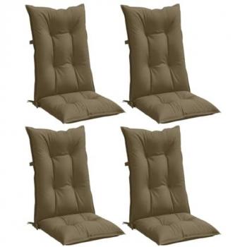 Cojines para silla respaldo alto 4 uds tela gris taupe melange