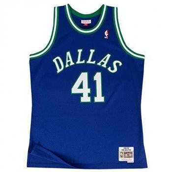 Mitchell And Ness NBA Swingman Jersey Dirk Nowitzki #41 Dallas Mavericks 1998-99 Road Royal Blue Size S
