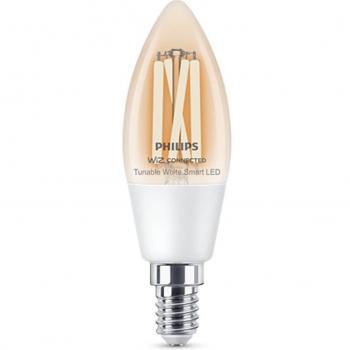 Philips - Bombilla LED Inteligente Filamento Transparente E14 4,9 W Regulable SpaceSense