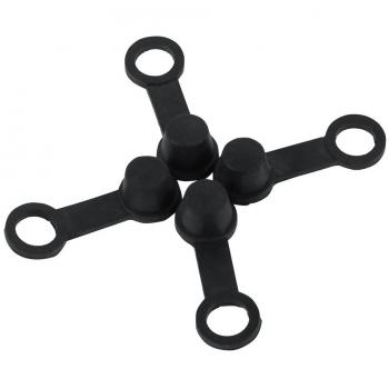 Qiilu 4x Freno de goma Tapón de grasa para pezón de sangrado Cubierta de polvo 8 mm para motocicleta Negro
