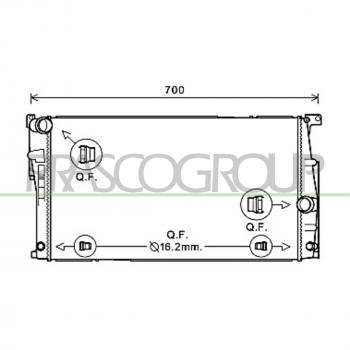 Radiador de motor PRASCO BM028R002 para refrigeración, compatible con BMW 17117618807 y 17118672104