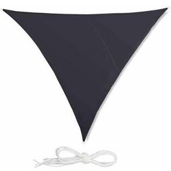 Toldo Vela Triangular Impermeable y Protección UV con Cuerdas, 4x4x4m, Gris