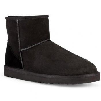 UGG® Men's Classic Mini Boot Sheepskin Classic Boots in Black, Size 8