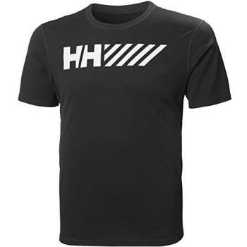 Camiseta de fitness Helly Hansen Lifa Tech Graphic para hombre, color negro, talla L