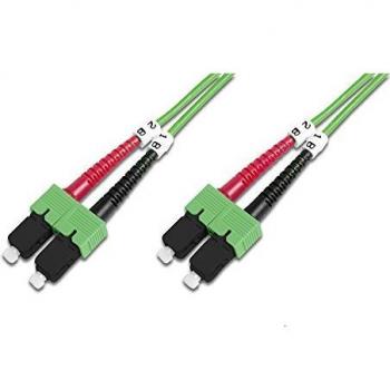 Cable de conexión DIGITUS FO OM5 - Cable de Fibra óptica SC a SC de 3 m - LSZH - Duplex Multimodo 50/125µ - 40 GBit/s - Verde