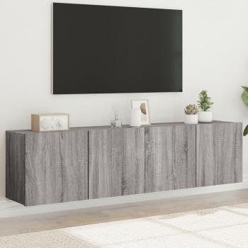 Mueble de TV de pared 2 piezas Sonoma gris 80x30x41 cm