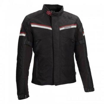 BERING Chaqueta moto GREENWICH Negro/Gris Plata/Rojo, Plata/Rojo, 3XL