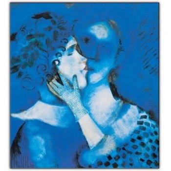 Artopweb Panel Decorativo con Diseño Chagall Gli Amanti Azzurri, Madera, Multicolor, 55x3x60 cm