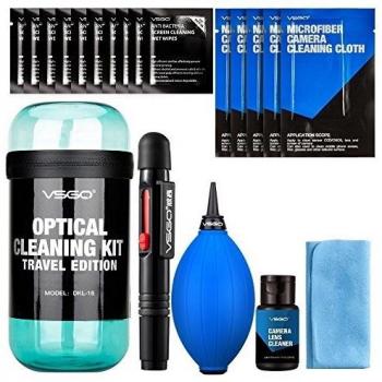 VSGO DKL-18 - Kit de viaje para limpieza lentes, color azul