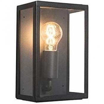 Aplique Industrial Exterior Negro con Vidrio IP44 - Rotterdam 2