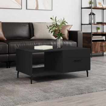 Mesa de centro vidaXL de madera contrachapada negro 90x50x40 cm