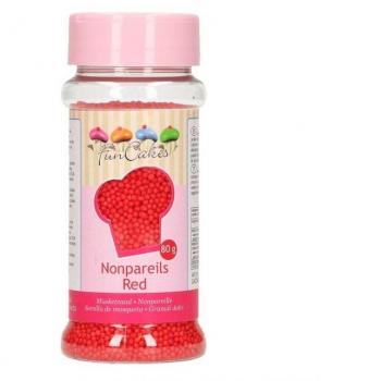 Perlas de Azúcar Rojas Nonpareils FunCakes - 80 g