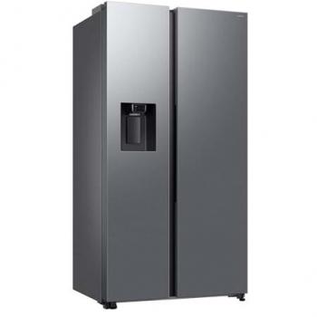 Samsung Side-by-Side RS70F66KBTEF, 634L, 178 cm alto, 91.2 cm ancho, Inox, con dispensador de hielo y agua, No Frost+, Twin Cooling Plus, AI Energy Mode