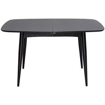 Mesa de comedor extensible Miliboo nordeco de madera negra L130-160 cm