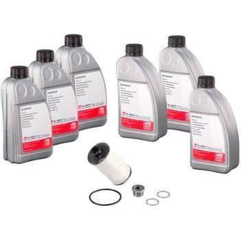 Kit de piezas para cambio de aceite de transmisión automática FEBI BILSTEIN 171762, incluye filtro hidráulico y es compatible con vehículos VOLKSWAGEN como Golf, Passat, Touran, Tiguan, Caddy, Sciro
