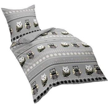 Fleuresse 133.483 FB7 suave funda nórdica franela fina, 135 x 200 cm, plata