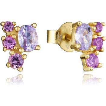 Pendientes Mujer Viceroy 9129E100-37 Plata de ley 925 con baño de oro y circonitas rosas