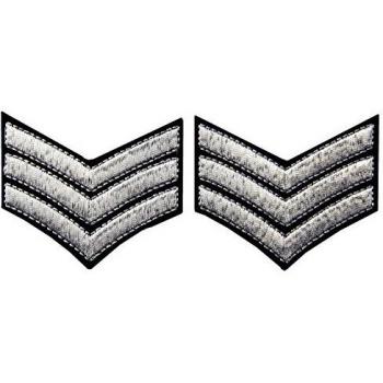 Uniforme Militar Chevrons Sargento Rayas Ejército Embroidered Arms Emblem Hierro En Coser En Hombro Patch, Astilla, 2 Pcs