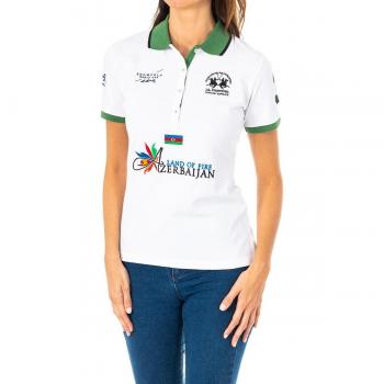 Polo corto de mujer La Martina 2WPH32 con cuello de solapa