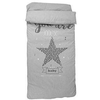 Pirulos 33031830 - Saco nórdico, diseño all my star, algodón, 62 x 125 cm, color gris
