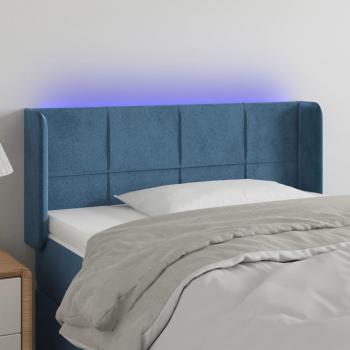 Cabecero LED de Terciopelo Azul Oscuro 93x16x78/88 cm