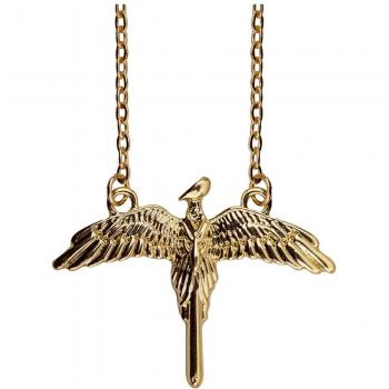 Collar de Harry Potter con colgante Fawkes en hierro y aleación de zinc