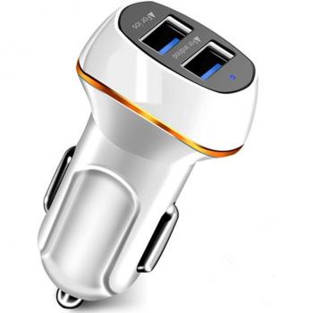 Cargador de Coche USB 4.0/3.0 con 3 Puertos y Carga Rápida para iPhone X, Xiaomi y Samsung S10