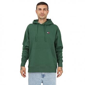 Tommy Hilfiger Men's Green Cotton Hooded Sweatshirt, Relaxed Fit, Size XL