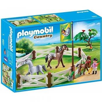 Playmobil-6931 Competición Doma, Color marrón/Blanco