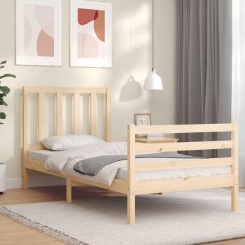 Estructura de cama con cabecero madera maciza 100x200 cm Vidaxl Marrón