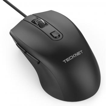 TeckNet M010 - Ratón óptico Alpha S3 con cable USB, 2 Niveles de DPI Adjustables