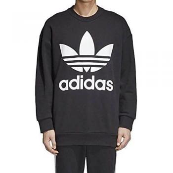 Adidas Men's Trefoil Oversize Crew Sweatshirt - Black, Large