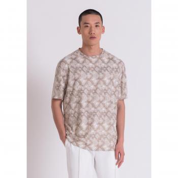 Antony Morato Men's 2XL Geometric Short Sleeve T-Shirt in Beige