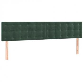 Cabecero de Cama con LED de Terciopelo Verde Oscuro 180x5x78/88 cm