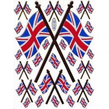 Bandera de Inglaterra Reino Unido de Gran Bretaña Multicolour 22 piezas 1 11 hojas pegatinas 135 mm x 100 mm adhesivo para Manualidades niños Metallic-look