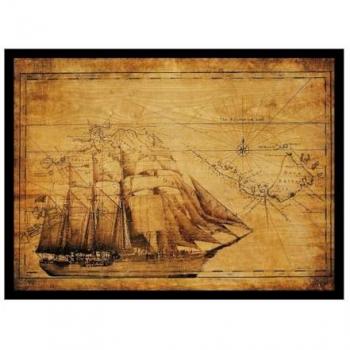 Epikasa - Impresión sobre Lienzo Barco Multicolor en Poliéster y Madera, 60x2,5x40 cm