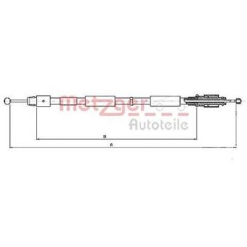 Metzger 10.7634 Cable de accionamiento, freno de estacionamiento