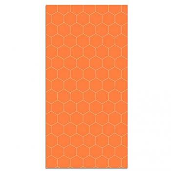 Alfombra Vinílica Mosaico Hexágonos Naranja 300x200 cm - Alfombra Antideslizante e Ignífuga para Cocina y Salón - Alfombra Grande de PVC