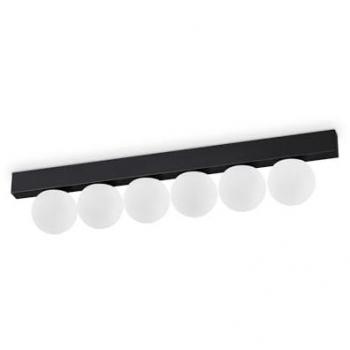 Plafón de luz de techo Ping Pong Globo 6 Luces Negro 1500Lm 3000K Ideal Lux