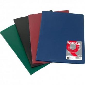 Grafoplás Carpeta Poliplás de Polipropileno Opaco con 10 Fundas Soldadas Folio Verde
