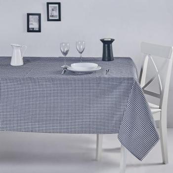 Mantel Wellhome 170 x 220 cm 100% Algodón Blanco y Negro Fácil Limpieza