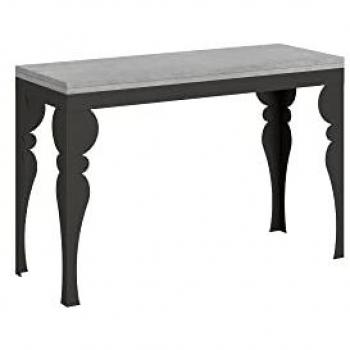 Mesa abatible Paxon Doble 120x45/90 cm con estructura de antracita y acabado en cemento
