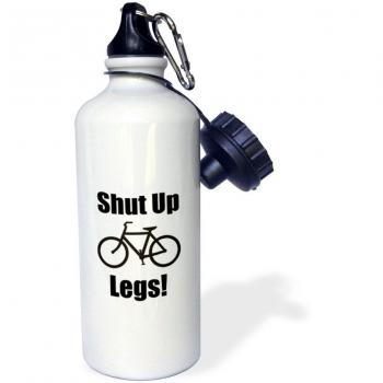 3dRose WB _ 149766 _ 1 Shut Up piernas deportes botella de agua, 21 oz, blanco